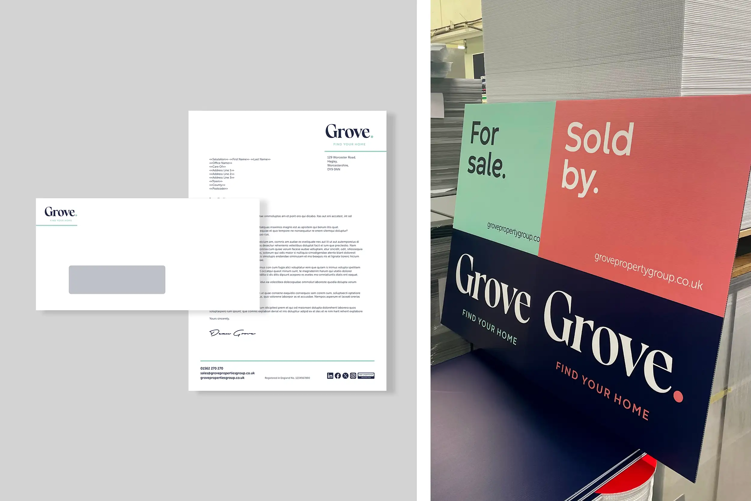 Grove Rebrand - Stationery & Boards